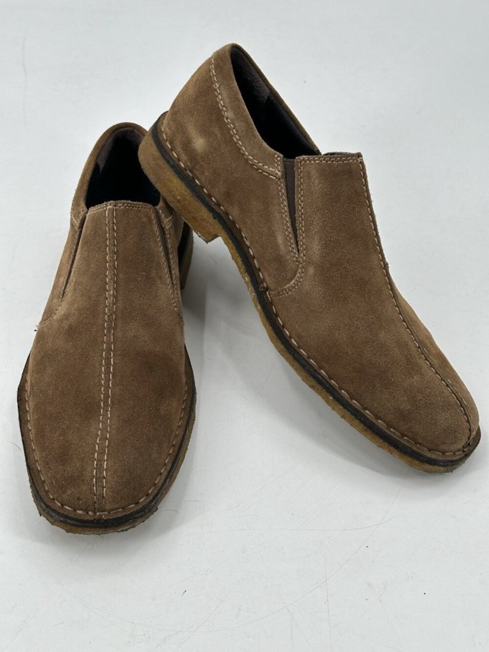 Johnston Murphy Men's Sheepskin Brown Suede Oxford Shoes Casual Sz 12 M 25-0560
